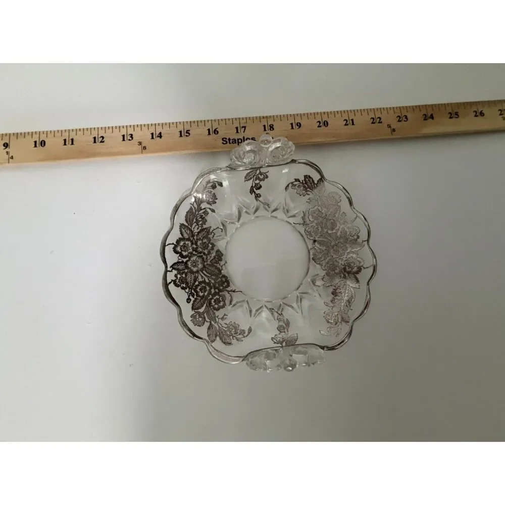 Vintage Candy Dish Detailed With Sterling Overlay - Very Unique - This Was Cr